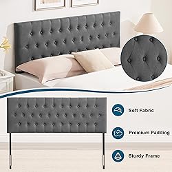 Huatean Home Upholstered King Headboard, Button