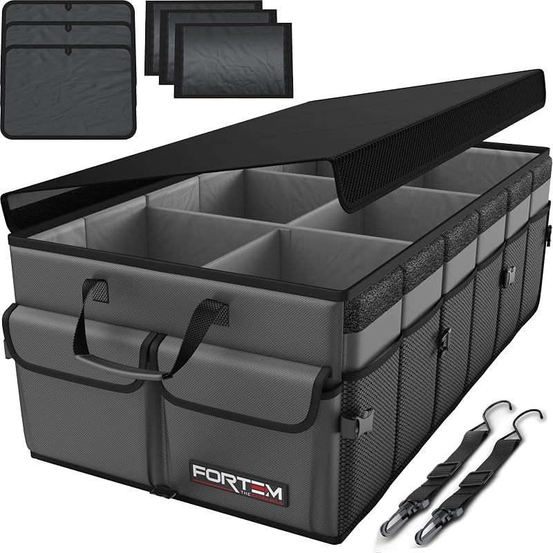 FORTEM Car Boot Organiser Collapsible SUV Storage 85L 600D Oxford