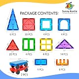 SUNNY AUNTIE Magnetic Tiles 100 PCS with 2 Cars - STEM Toy Kids 3-8 view 8