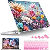 Tuiklol for 2025 2024 2023 MacBook Air 15 inch Case M4 M3 M2 Chip, Model A3241 A3114 A2941 Hard Shell Case with Keyboard Cover & Screen Protector for MacBook 15.3'' Cover,Multicolored Floral