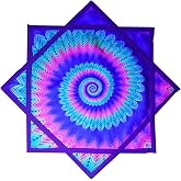 Flow Star (UV Reactive) Beginners Cloth Spinning Easy to Rotate Juggling and Flow Toy Dapo Star （R07-style1） Multicolor