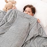 Kivik 3 lbs Weighted Blanket, Cooling Soft Minky Dotted Heavy Blankets Throw for Better Relaxing & Sleeping, Machine Washable, 36x48 Inches, Grey