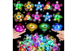24PCS LED Light Up Fidget Spinner Rings Glow Party Favors Bulk for Kids 4-8 8-12 Goodie Treat Bag Stuffers Pinata Fillers Car