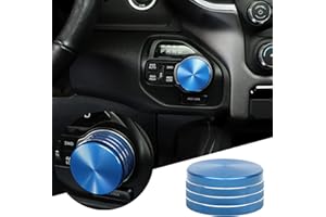 JWWY Gear Shift Shifter Switch Knob Transmission Gear Lever Gearstick Selector Knob Cover Trim for Dodge 2018-2024+ Dodge RAM 1500 Interior Accessories Special Editions, Blue Aluminum Alloy
