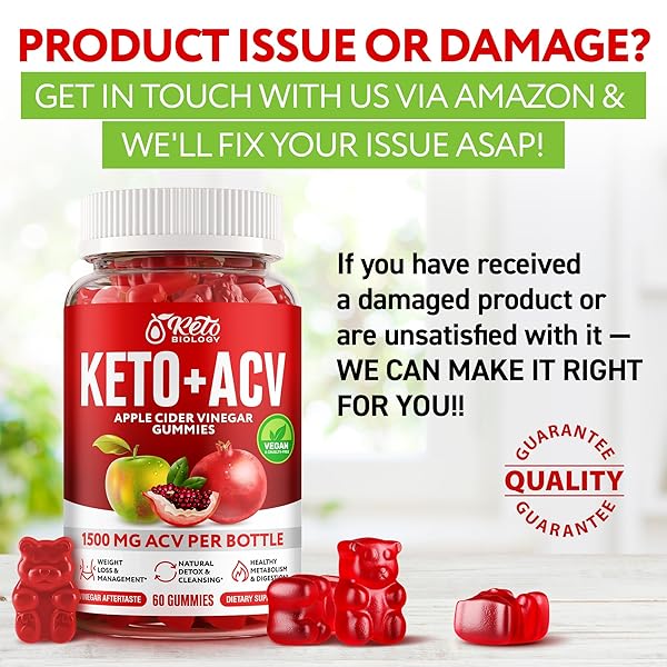 KETO ACV GUMMIES FOR WEIGHT LOSS & DETOX – ACV KETO GUMMIES 1500 MG – VEGAN APPLE CIDER VINEGAR GUMMIES FOR KETOSIS, METABOLISM & ENERGY – AC KETO GUMMIES – 60 COUNT