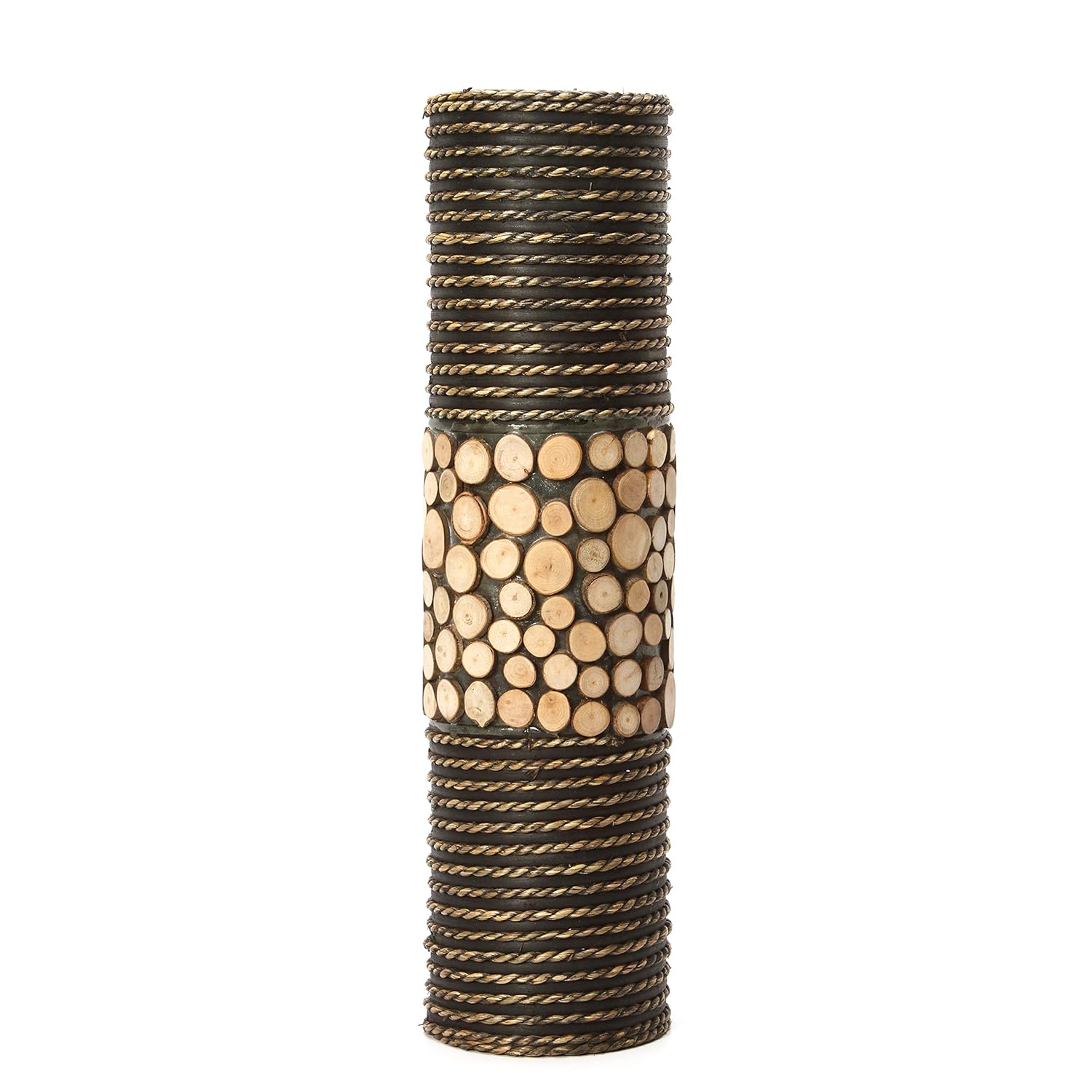 Mobel Wohnen Tall Floor Vase 23 Brown Woven Wicker Rattan
