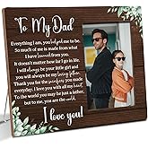 Luodnnla Dad Gifts from Daughter Son, to My Dad I Love You Wooden Picture Frame Gifts for Father, Fits 4x6 Photo Frame