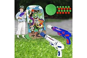 RABOSKY 2-Pack Toy Guns Shooting Game for Boys Ages 8-10-12 Years Old, Big Air Soft Gun Toy Gifts Ideas for Boys 8-10-12 with Larger 50.4in Zombie Shooting Target, 2 Air Guns, 20 Foam Balls