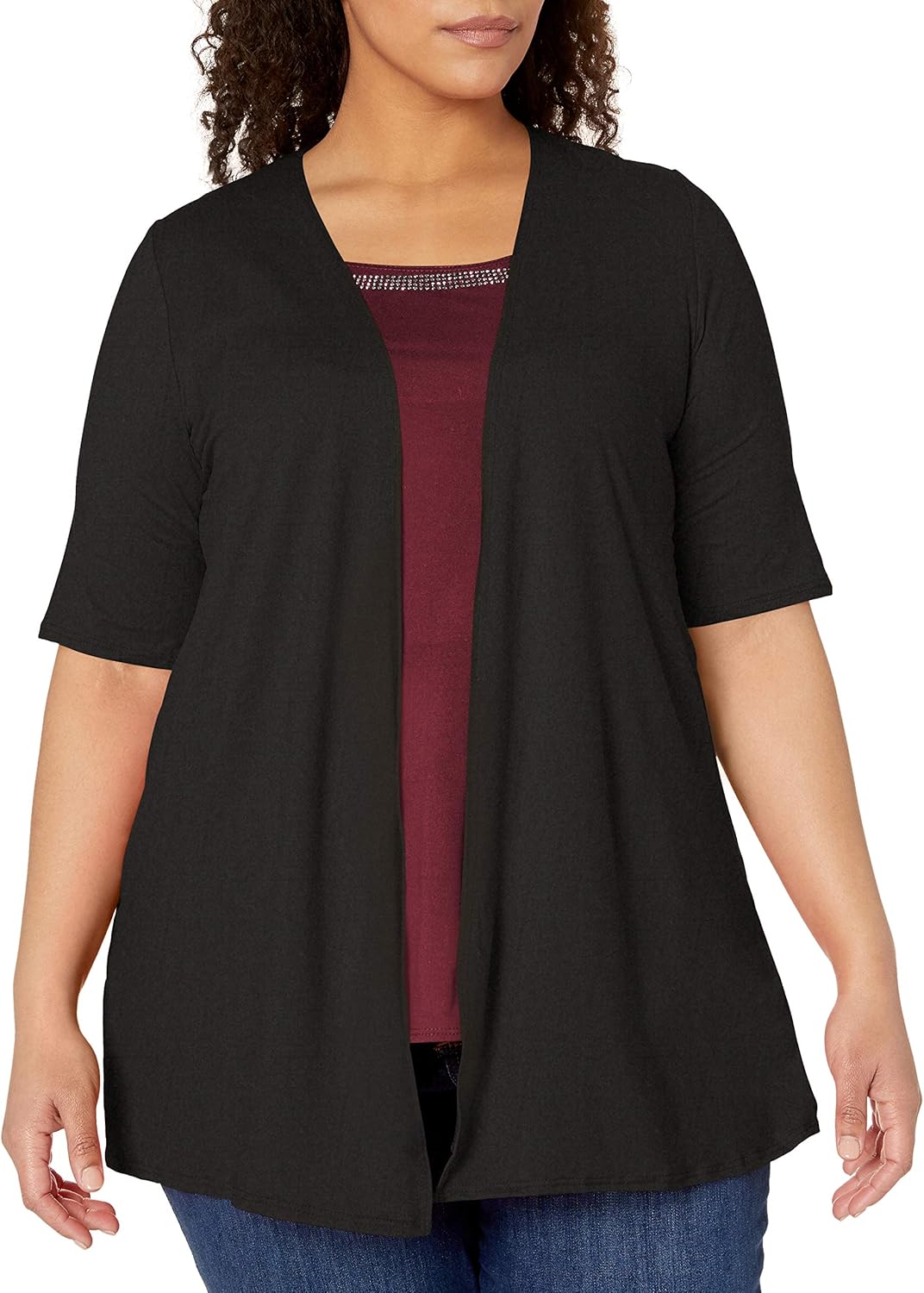 grey cardigan with gold stars on elbows