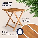 CASARIA 3-Piece Bistro Set | Acacia Wood Foldable Table & Chairs | Brown view 5