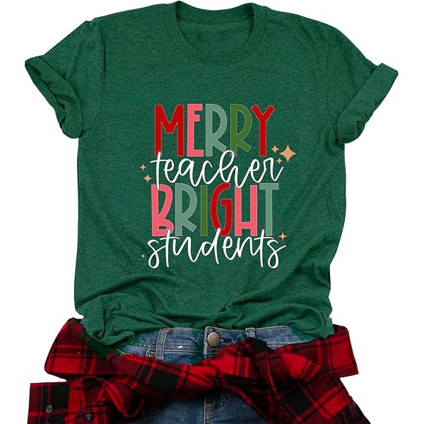 Funny Christmas Teacher T-Shirt - "My Students Stole My Heart" Graphic Tee For Women