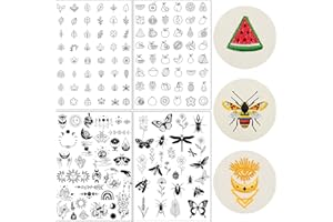INCOK 157 Pcs Water Soluble Embroidery Papers, Bohemian Stick and Stitch Embroidery Paper Dissolvable Paper, with Pre-Printed Cute Fruit and Leaves Patterns, DIY Gifts for Hand Sewing Lover Beginners