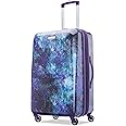 American Tourister Moonlight Hardside Expandable Luggage with Spinner Wheels, Cosmos, Checked-Medium 24-Inch