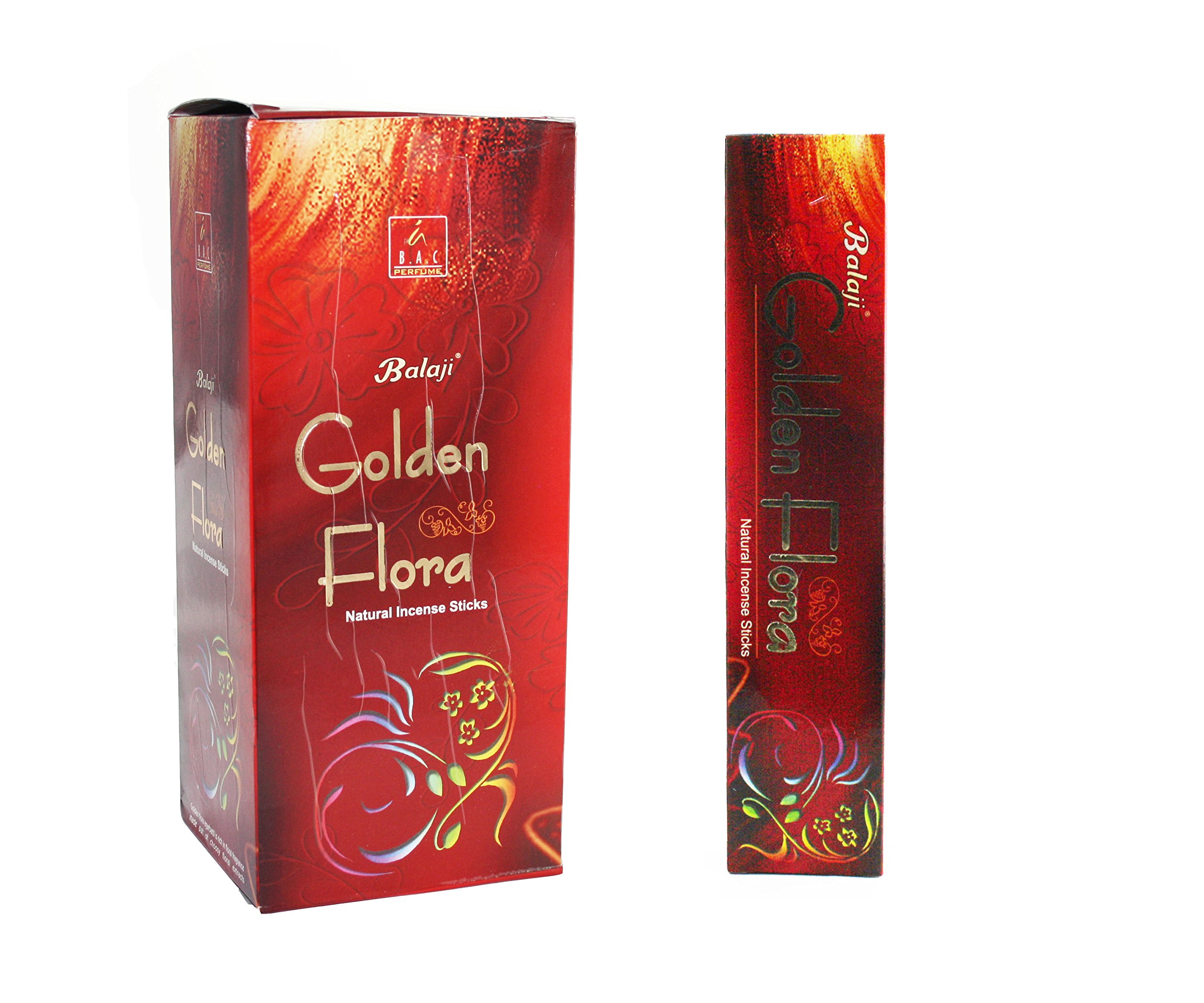 Balaji Golden Flora Natural Incense Sticks, (12 units x 15 sticks) โ image 1