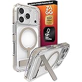ZAGG Santa Cruz Snap Case with Kickstand for iPhone 17 Pro - Titanium, Drop Protection (13ft/4m), MagSafe Charging Compatible, ClearGuard Anti-Yellowing Technology, Scratch Resistant Phone Case