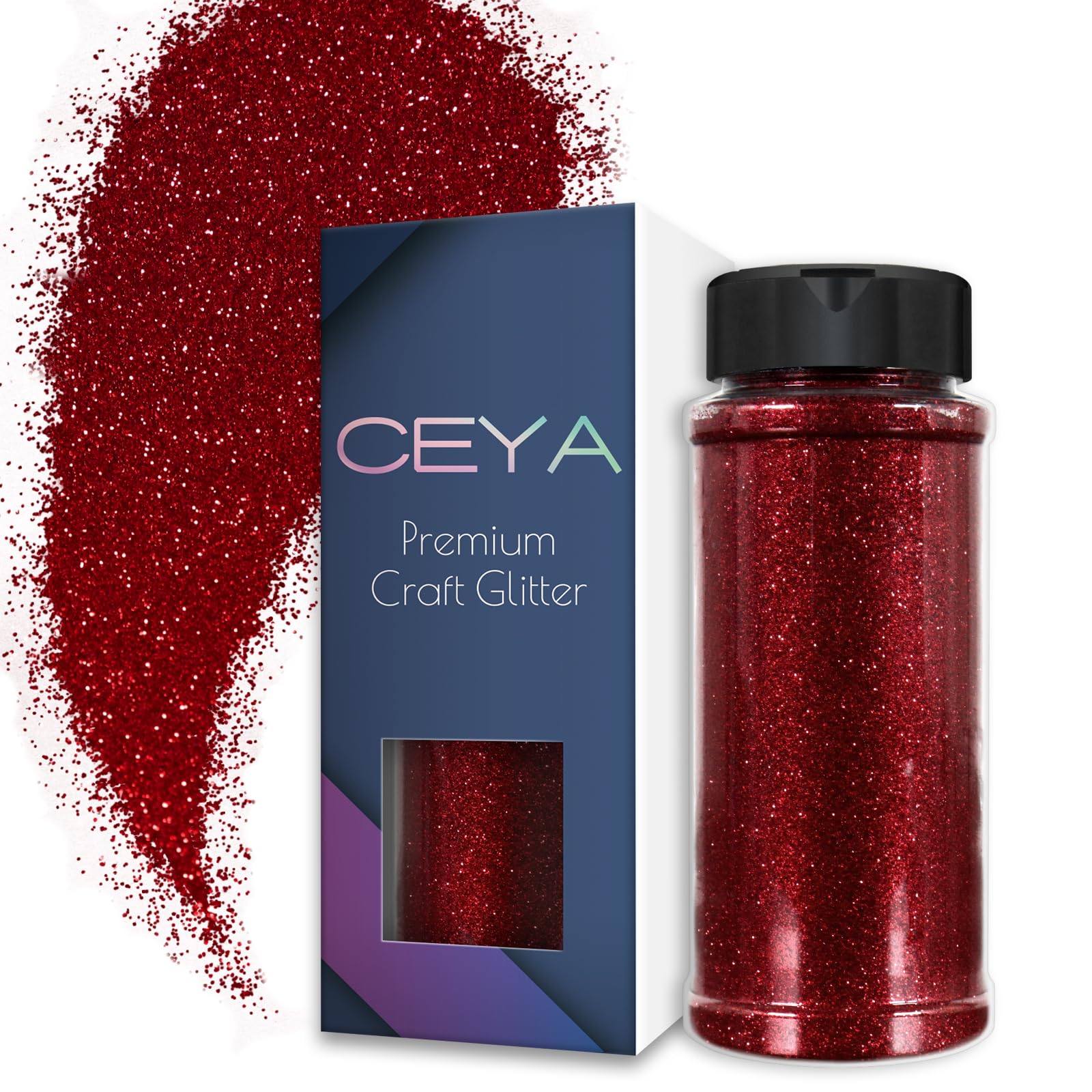 Ceya 3.5oz/ 100g Ultra Fine Glitter Powder Berry Red Glitter 1/128” 0.008” 0.2mm for Slime Epoxy Resin Craft Tumbler Jewelry Nail Art Festival Makeup Scrapbook Painting Wedding Cards