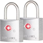 BRINKS TSA Approved Luggage Locks with Keys, 22mm Aluminum, 2 Pack | Hardened Steel Shackle Resists Bolt Cutters, Pick Resistant Brass Cylinder, Fits Any Zipper Pull, Carry-Ons and Duffels