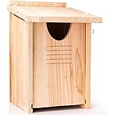 WHITEHORSE Large Cedar Owl House - Premium and Weatherproof Design - 16" x 12" x 11" - A Nesting Box for Screech Owls, Boreal, Northern Pygmy, Saw-whets, Elf, Flammulated, Kestrel and Others