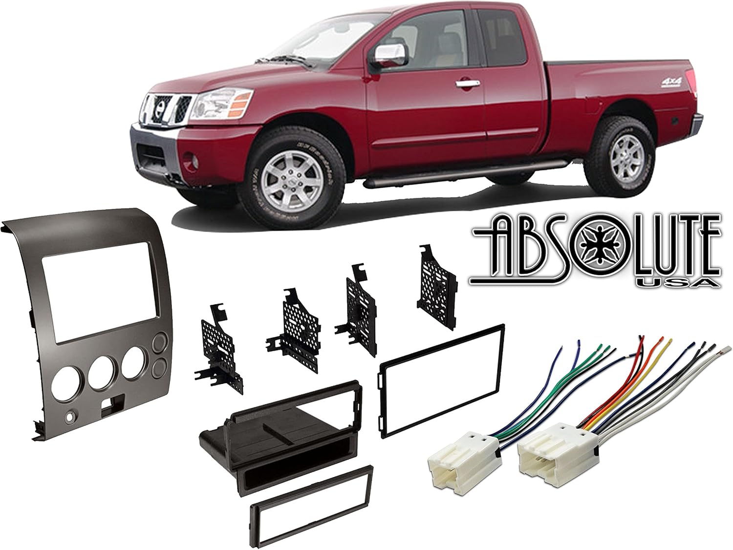 Double 20042005 Titan Nissan Fits ABS997406 USA Absolute DIN Kit Dash
