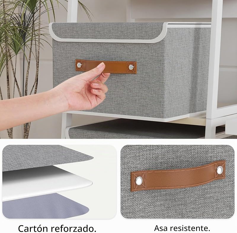 2 Piezas Caja almacenaje, Cajas Organizadoras, 44x29x30cm, Gris — foto 5 de 7