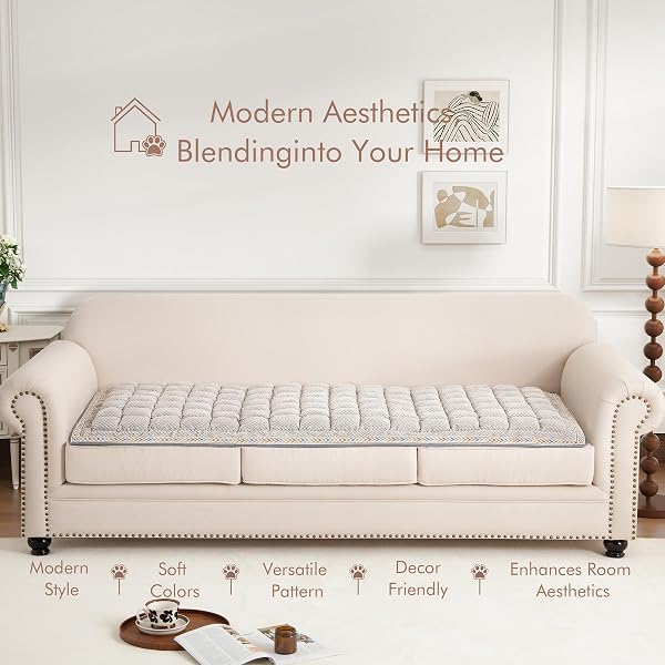 NESTLYMOLY COUCH COVER FOR SOFA, SECTIONAL COUCH COVER FOR DOGS, SOFA COVER WASHABLE, CUSHION COVER BLANKET PAD BED MAT FOR PETS, CHENILLE FURNITURE PROTECTOR, GREY, 27.6X70.9IN
