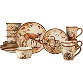Certified International Pine Forest 16 pc Dinnerware Set, Service for 4, BROWN