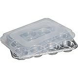 Nordic Ware Natural Aluminum Commercial Muffin Pan with Lid, 12 Cup