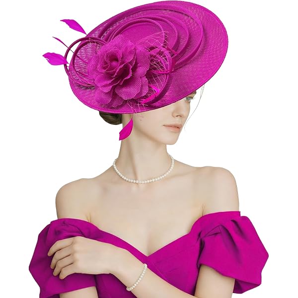 Fascinator Vintage Fascia Squisita Rosa Per Tea Party Wedding Costume Pillbox Cappello Signora Copricapo Per Funerale/Cerchietto Matrimonio Per Le Donne