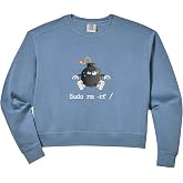 Womens Tux Linux Penguin Sudo RM RF/Computer Freak Hacker Comfort Colors Crop Sweatshirt