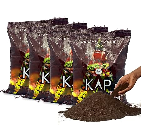 KAP Organic Bio Manure for Home and Kitchen Garden Plants - 20kg (Pack of 4 X 5kg)