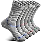 BULLIANT Men Athletic Socks, Compression Sports Crew Socks Cushioned For Men Outdoor Running Hiking-Arch Compression Support