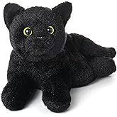 Bearington Lil' Jinx Black Cat Plush - 8" Realistic Black Cat Stuffed Animal Toy with Soft Fur and Lifelike Details - Adorable Kitty Plushies Gift for Kids, Toddlers, and Animal Lovers