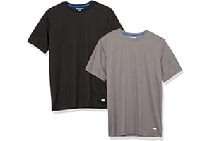 Amazon Essentials T-Shirts for Men, Active Performance Tech, Available in Big & Tall, Pack of 2