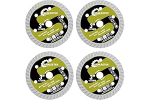 Diamond Concrete Saw Blade 3"(75mm) - 4pcs Disc Cutter for Granite Marble Concrete Masonry Quartz Artificial Stone for Arbor 