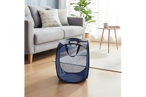 Mesh Pop Up Laundry Hamper Foldable Space Saving Design for Home Dorm Travel Laundry Storage Organization