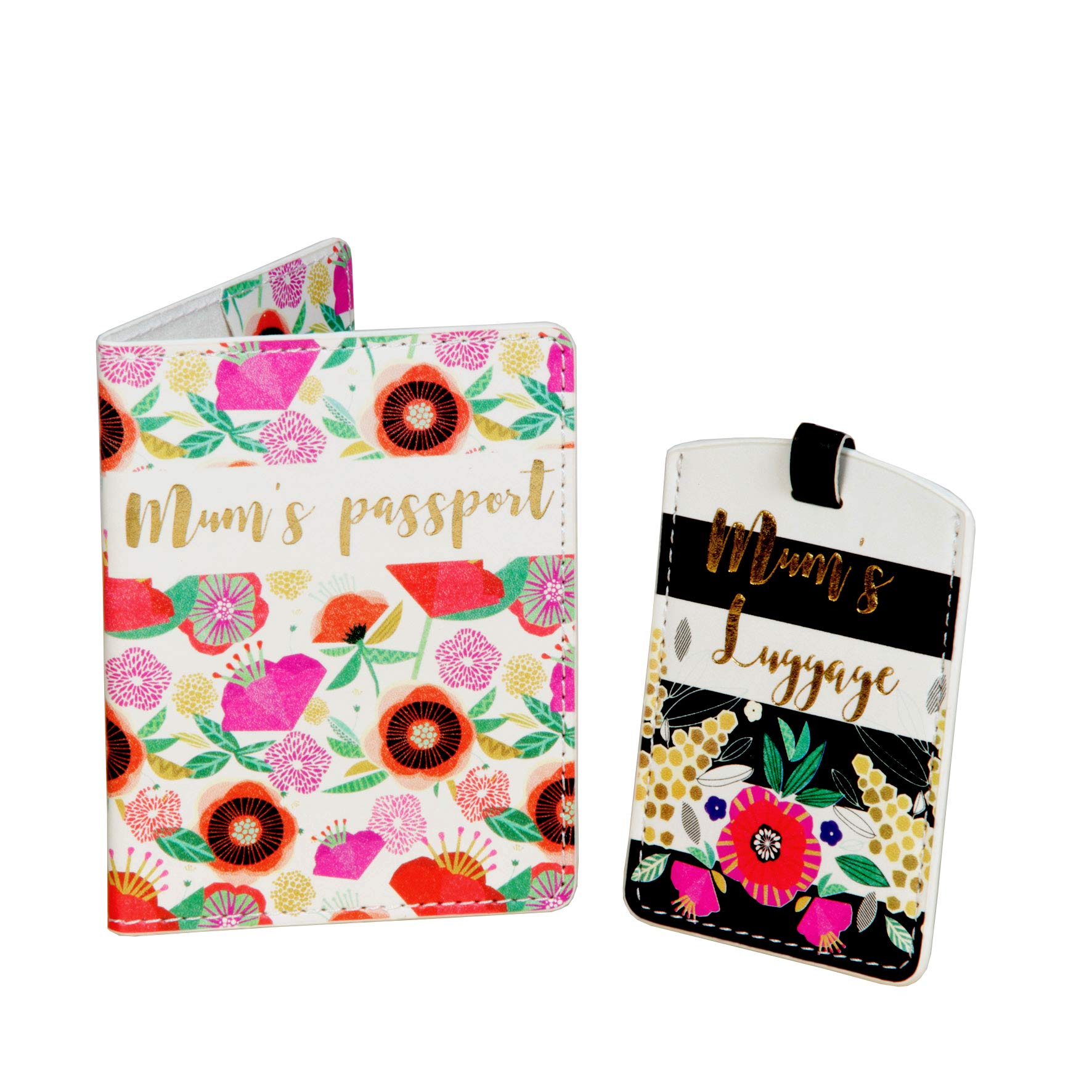 Passport Cover & Luggage Tag Set - 'Floral' Mum's Luggage