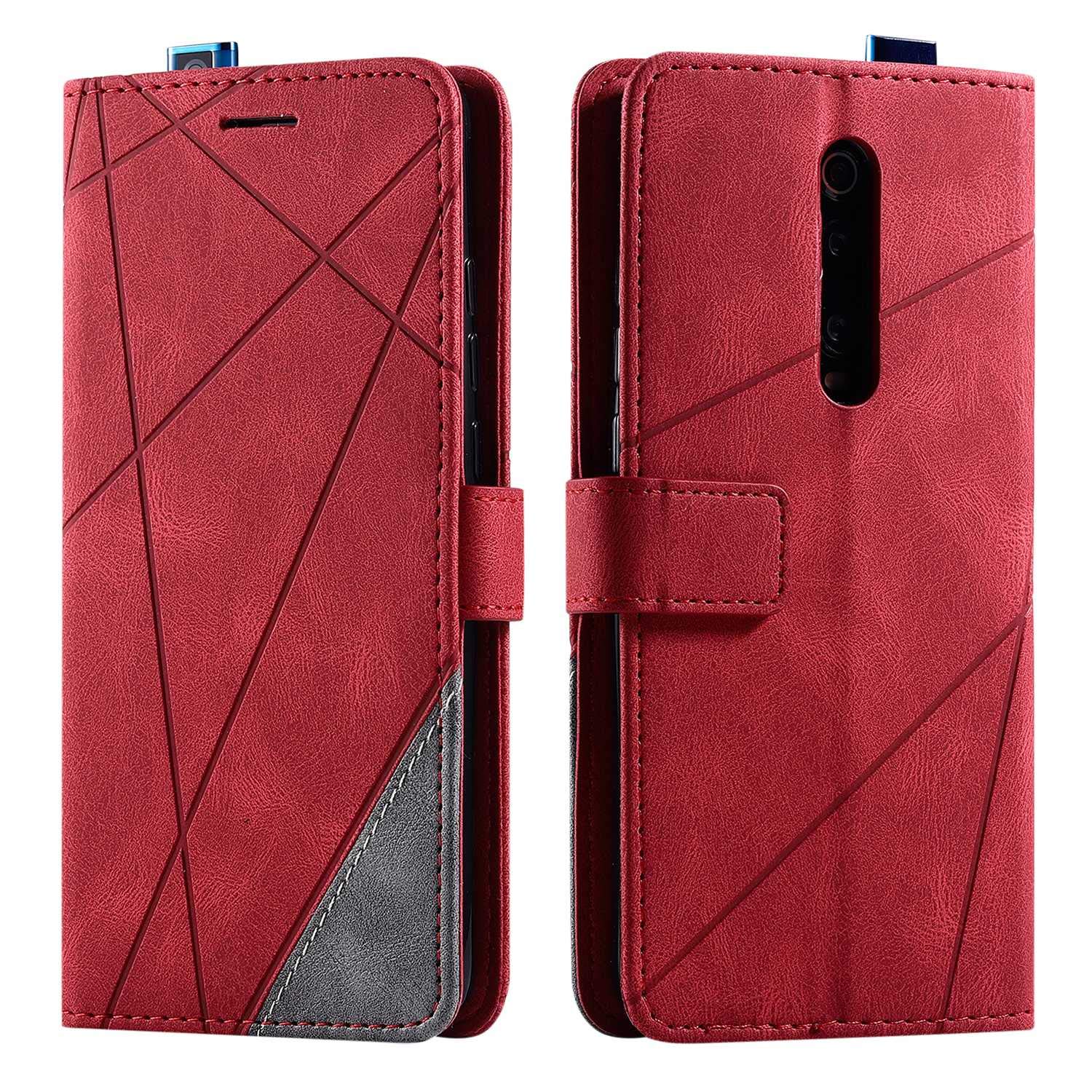 SONWO Case for Xiaomi 9T Pro Case, Premium Leather Flip Wallet Case Magnetic Closure Card Slots Kickstand Phone Case for Xiaomi 9T Pro, Red
