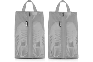Prezon Travel Shoe Bags, Water Resistant TPU Mesh, Sturdy YKK Zipper, Shoes Storage Bag, Shoes Packing Organizer, Unisex Shoe Pouch for Travel or Home Storage
