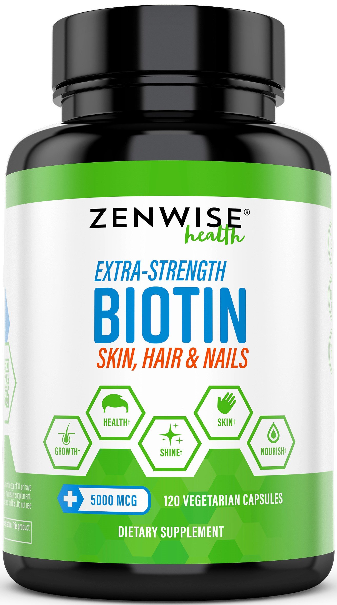 Biotin 5000 MCG Extra Strength Hair Growth Support Promotes Thicker