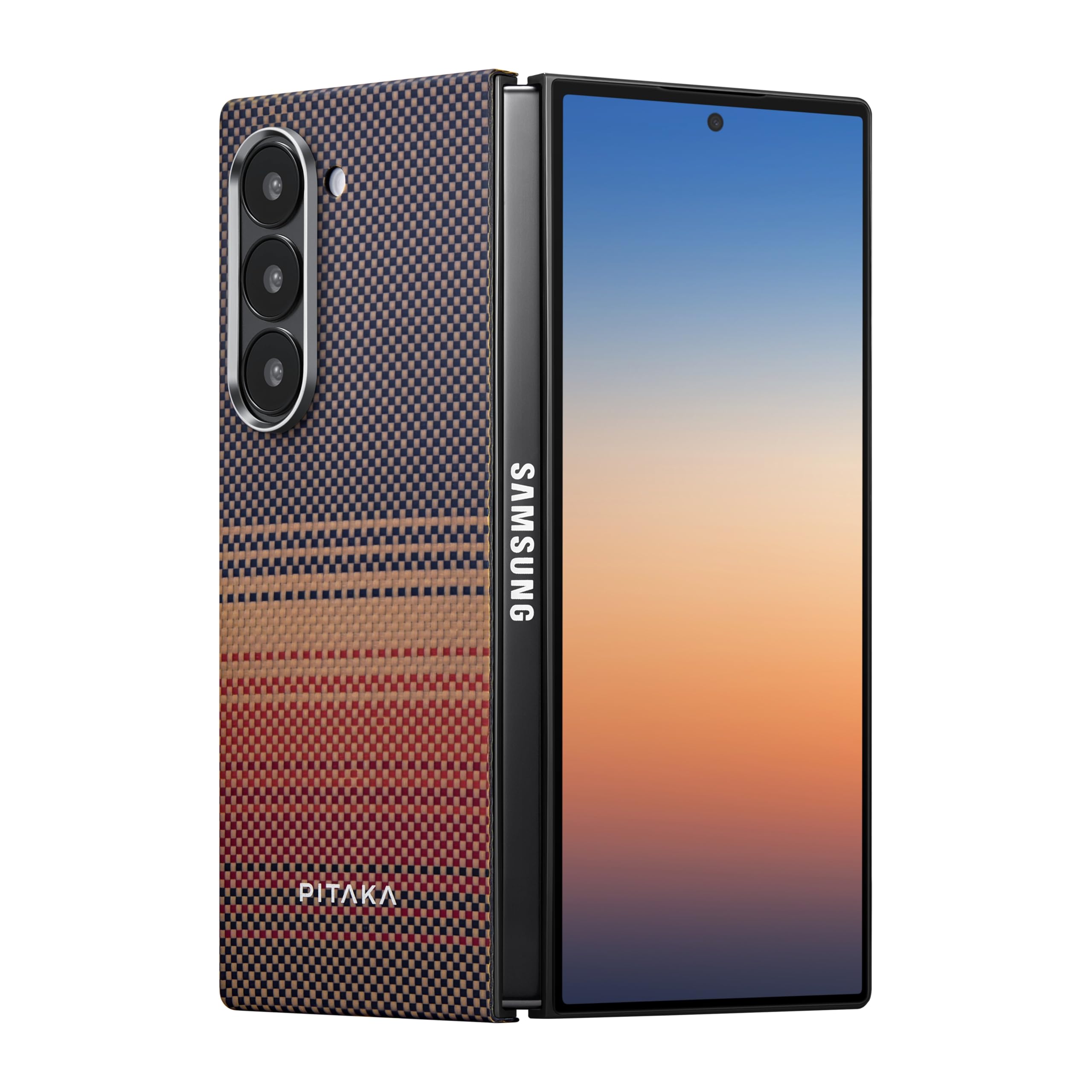 Pitaka MagEZ Case 5 for Z Fold6, Sunset - Slim & Light Aramid Fiber Back Cover with Magnetic Attachment