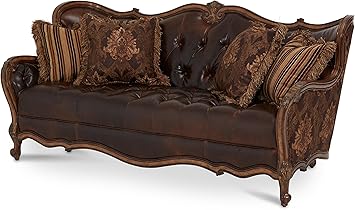 Amazon Com Michael Amini Lavelle Leather Fabric Sofa Melange