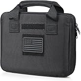 LIVANS Tactical Pistol Handgun Case Bag, Gun Case Soft Gun Carrying Storage Bag Square Pistol Shooting Range Bag Dual Padded Firearm Case Handgun Pouch
