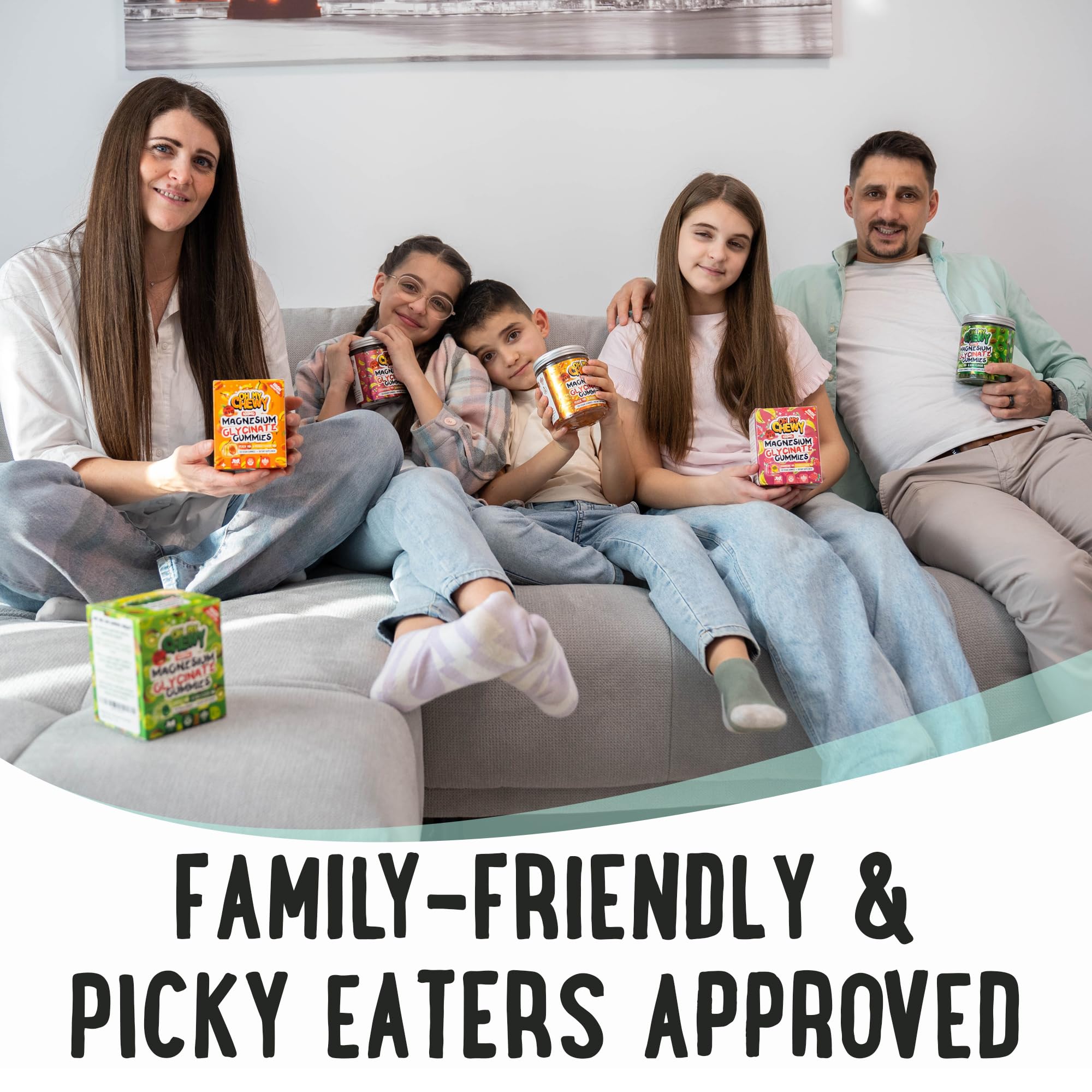 Center-Filled Magnesium Glycinate Gummies 400MG - High Absorption for Kids, Teens & Adults - Supplement for Sleep, Calm & Muscle Relaxation with B6 & D3 - Gluten Free & Vegan Friendly - 120 Count