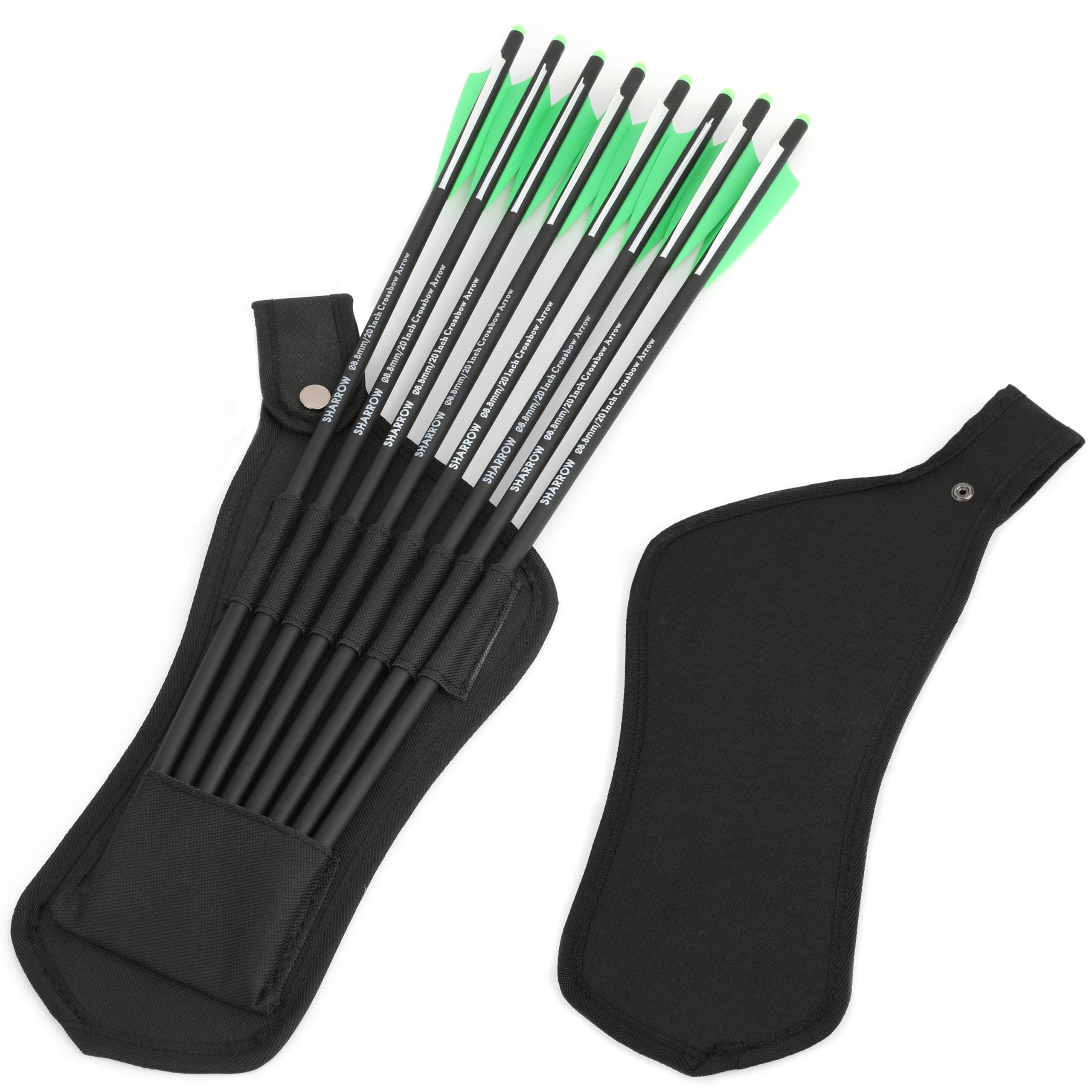 SHARROW Archery Arrow Quiver Crossbow Bolts Quiver Waist Hanged Hip Quiver Camouflage Arrow Holder for 8pcs Crossbow Arrows (Black)