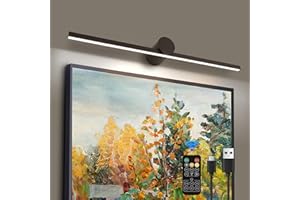 ZitoStory Battery Operated Picture Light for Wall with Remote,Minimalism Wireless Dimmable Art Lights for Paintings Rechargeable Gallery Light Artwork Lighting for Canvas, Portrait (Black,23'' Inch)