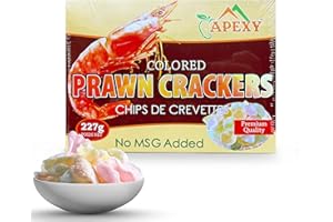 Prawn Chip Uncooked NO MSG ADDED 8oz By APEXY (Muti Color NO MSG ADDED)