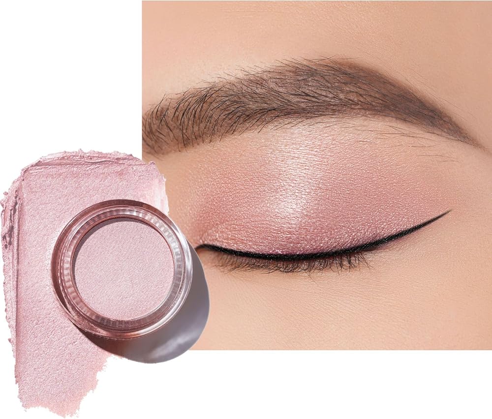 Oulac Shimmer Eyeshadow Pearl Pink Beige Highlighter Duo Waterproof
