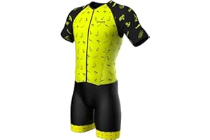 SPARX SPORTS Sparx Mens Elite Aerosuit Triathlon Suit Mens Short Sleeve Tri Suit Skinsuit (Aloha, Large)