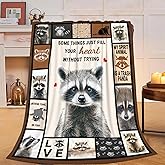 Raccoon Blanket Soft Cozy Raccoon Animal Throw Blanket Gift for Women Girls Super Plush Warm Trash Panda Stuff Lightweight Fleece Flannel Gift Blankets for Kids Adults 50"X40"