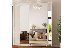 brisafe NanoMirror Non-Glass Ultra-Light Foldable Home Gym on Wheels, 71"x71" Extra Large Full Body Unbreakable Shatterproof 